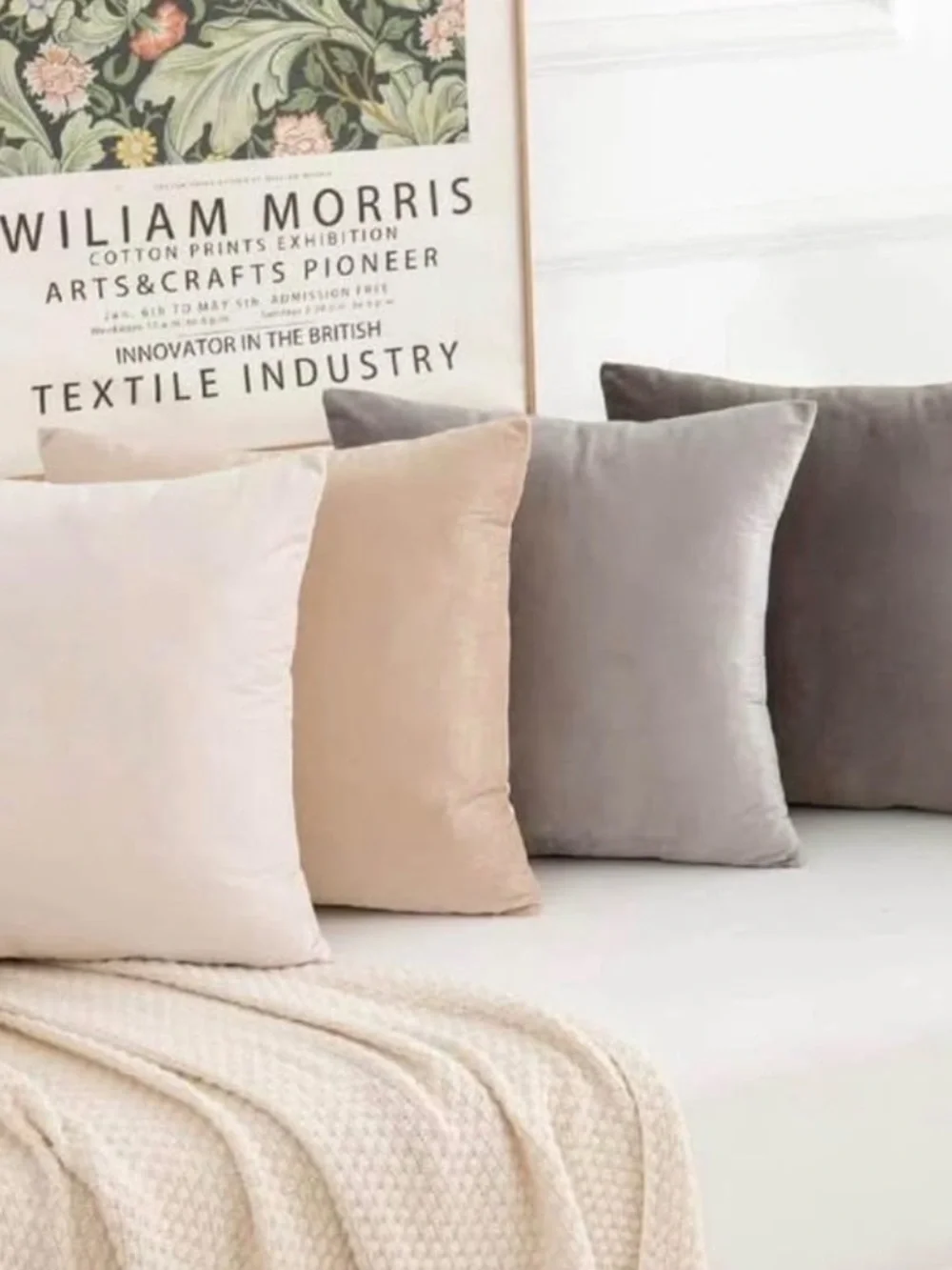 New Set-4 Neutral Gradient Throw Pillow Covers, Velvet 16”x16”